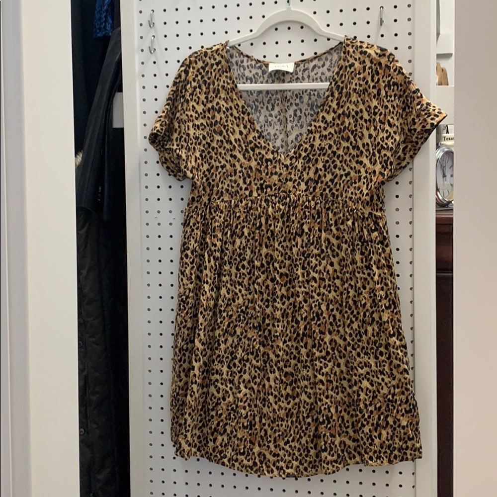 Leopard Babydoll Mini Dress